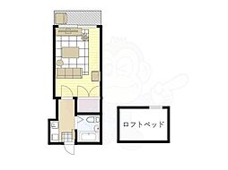 レオパレスさんわ枚方公園 1Kの間取図画像