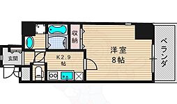 マーブルコート新町 1Kの間取図画像