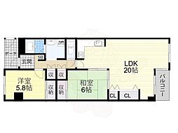 くずはセンチュリータウン5番館 2LDKの間取図画像