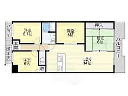 コスモハイム佐野 4LDKの間取図画像