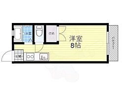中尾ハイツ ワンルームの間取図画像