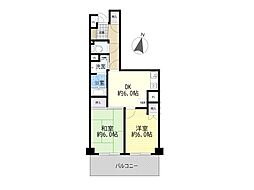 ドルミ京橋 2DKの間取図画像