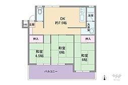 清和台ハイツ 3DKの間取図画像