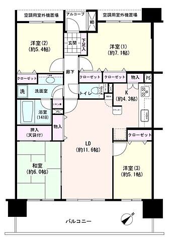 間取り レクセルマンション幕張ブリーズ 3階/-