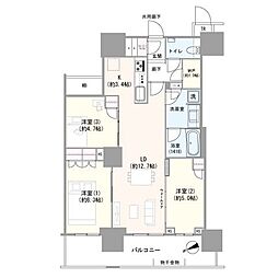 津田沼ザ・タワー 3LDKの間取図画像