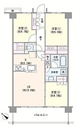 エクセレントシティ行徳駅前 3LDKの間取図画像