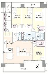 アールフォーラム新浦安C棟 4LDKの間取図画像
