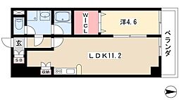 フォレシティ新栄 6階1LDKの間取り