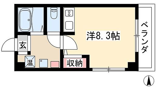 クラージュ474 ｜愛知県名古屋市東区東大曽根町(賃貸マンション1R・3階・23.18㎡)の写真 その2