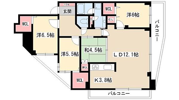 ベレーサ鶴舞公園 ｜愛知県名古屋市中区千代田3丁目(賃貸マンション4LDK・4階・88.52㎡)の写真 その2