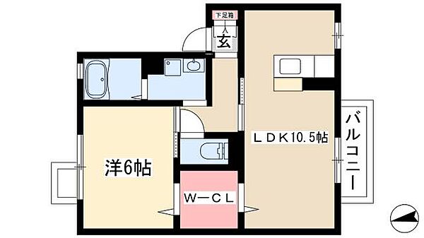 プランドール柊 ｜愛知県名古屋市東区砂田橋5丁目(賃貸アパート1LDK・2階・41.79㎡)の写真 その2