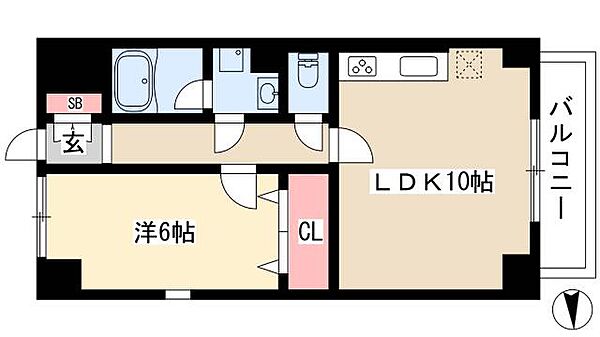 ハピネス ｜愛知県名古屋市中区千代田3丁目(賃貸マンション1LDK・5階・39.85㎡)の写真 その2