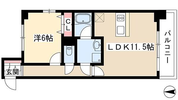 プレサンス錦ラウム ｜愛知県名古屋市中区錦1丁目(賃貸マンション1LDK・3階・43.60㎡)の写真 その2