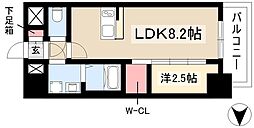 メイクスWアート金山ウエスト 9階1LDKの間取り