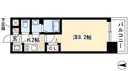 プレサンス上前津グレース 9階1Kの間取り