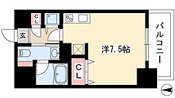 エグゼプレジオ 10階ワンルームの間取り