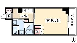 カスタリア栄 10階1Kの間取り