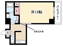 ISM泉 9階1Kの間取り
