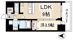 プレサンス葵デュリス 11階1LDKの間取り