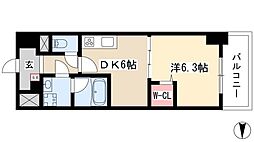 メイボーテセラ 6階1DKの間取り