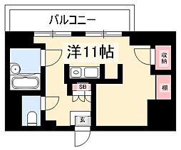アルバステージ大須 4階ワンルームの間取り