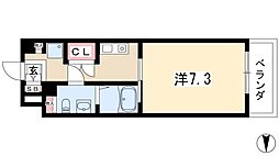 YS上前津 9階1Kの間取り