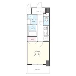 ボーデュキャナル幅下 4階1Kの間取り