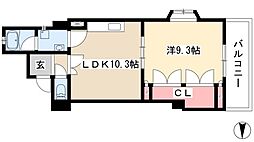 リバーパークヴィレッジ 5階1LDKの間取り