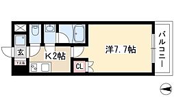 リヴシティ栄弐番館 9階1Kの間取り