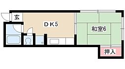 三宝ビル 2階1DKの間取り
