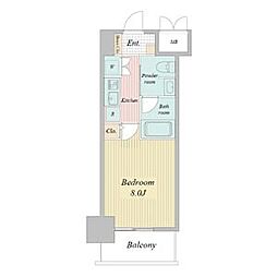 レジディア高岳 1Kの間取図画像