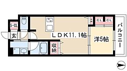 ダイワシティー大須 8階1LDKの間取り