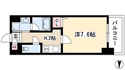 アプリーレ代官町 1Kの間取図画像
