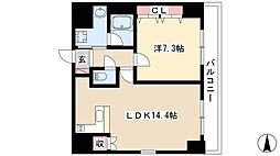 BSRESIDENCESAKAE 1LDKの間取図画像