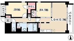 ツインアウルズ 2LDKの間取図画像