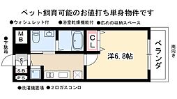 ラヴィ・アン・ローズ 1Kの間取図画像