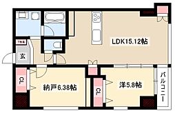 アーレックス丸の内 1SLDKの間取図画像