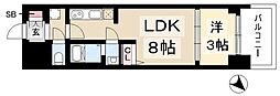 名古屋市中区橘1丁目マンション 1LDKの間取図画像