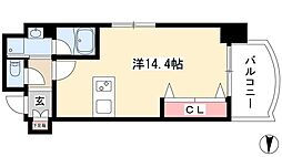 ラッフル千早 ワンルームの間取図画像