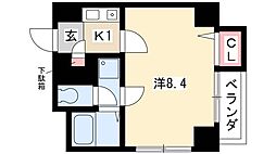 パックス今池 1Kの間取図画像
