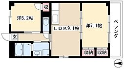 第2グリンハイツ 2LDKの間取図画像