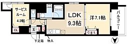 プレサンス丸の内フォート 1SLDKの間取図画像
