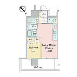 NAGOYAtheTOWER 1LDKの間取図画像