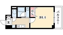 レジディア高岳 1Kの間取図画像