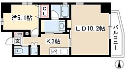 セレニティー金山 1LDKの間取図画像