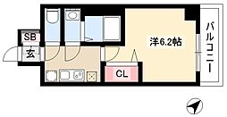 アステリ鶴舞テーセラ 1Kの間取図画像