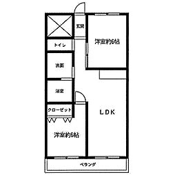 第3フクマルビル 2LDKの間取図画像