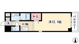丸の内エンブルコート 1Kの間取図画像