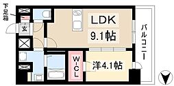 ディアレイシャス名古屋大須通 1LDKの間取図画像