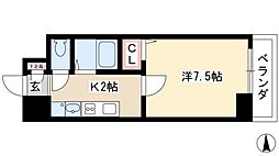 セントラルハイツ明野 1Kの間取図画像